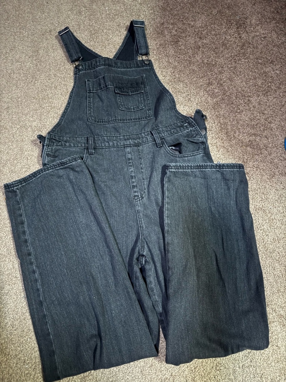Universal Thread Black Denim Overalls with Bib